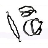 3PCS Clip Hair Clips For Girls Hair Twist Clip Stick Donut Bun Maker Black Barrette Elastic Hair Accessories For Women Hairpins