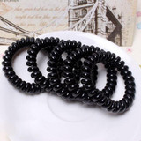 3pcs Black Telephone Wire Line Elastic Bands For Hair Ties Scrunchy,Spring Rubber Band Gum For Hair Accessories Hair Rubber Rope