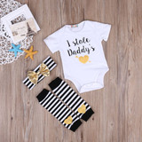 3Pcs baby girls clothes Casual Clothing Sets Cotton Newborn Baby Girl Romper Jumpsuit +headband +warm legging Outfits Clothes