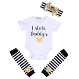 3Pcs baby girls clothes Casual Clothing Sets Cotton Newborn Baby Girl Romper Jumpsuit +headband +warm legging Outfits Clothes