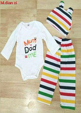 3PCS Baby Cotton Romper Set Infant Newborn Boys Girls Cartoon Animal Costume Clothing Sets Cute Jumpsuit +Hat+Pants Barboteuse