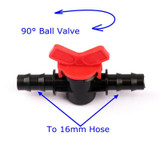 3pcs 16mm PE Hose Ball Valve Barbed Head Irrigation Pipe Valve Aeroponics Mist Adjuster Garden Greenhouse Raised Bed Drip Valve