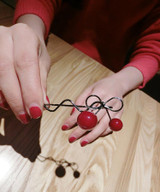3Pc/Lot Sweet Women Girls Barrettes Korean Style Red Cherry Shaped Bow Hairpin Twist Hair Clips Headdress Hair Accessories