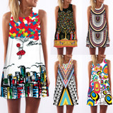 3D vintage Print summer dress 2016 bohemian beach dress summer sundresses women dresses dashiki hippie boho vestidos plus size