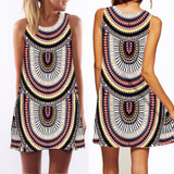 3D vintage Print summer dress 2016 bohemian beach dress summer sundresses women dresses dashiki hippie boho vestidos plus size