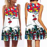 3D vintage Print summer dress 2016 bohemian beach dress summer sundresses women dresses dashiki hippie boho vestidos plus size