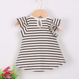 Cute Lovely Baby Girl Dress Summer Girl Cotton Striped Bow Dress Infant Clothing 1 Year Birthday Dress for Girls Clothing LH7s