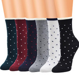 Cute Ladies women socks cotton Horizontal Dots Pattern Printed Casual Tube Socks in Six Colour HIgh Quality New Fashion 2018