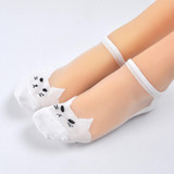cute kawaii print cat harajuku transparent socks women girl summer cotton funny happy animal low cut ankle sock,sokken vrouwen