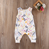 Cute Infant Baby Toddler Kids Boy Girl Romper Playsuit One Pieces Outfit Clothes Sleeveless Floral Bebes Rompers