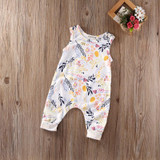 Cute Infant Baby Toddler Kids Boy Girl Romper Playsuit One Pieces Outfit Clothes Sleeveless Floral Bebes Rompers