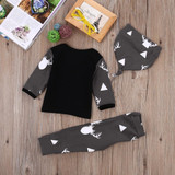 Cute Infant Baby Girl Boy Clothes Deer Tops T-shirt+Pants Leggings Hat 3pcs Outfits Kids Clothing Set 0-24M
