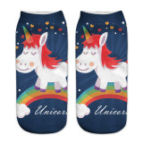 cute harajuku print unicorn cotton socks women girls spring summer korean animal funny sock sweet 3d/art socks,calcetines mujer