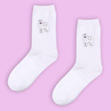 cute harajuku style embroidery dog socks women funny animal korean white sock bulldog/husky/pug pattern socks,calcetines mujer