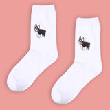 cute harajuku style embroidery dog socks women funny animal korean white sock bulldog/husky/pug pattern socks,calcetines mujer