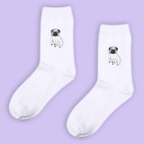 cute harajuku style embroidery dog socks women funny animal korean white sock bulldog/husky/pug pattern socks,calcetines mujer