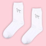 cute harajuku style embroidery dog socks women funny animal korean white sock bulldog/husky/pug pattern socks,calcetines mujer