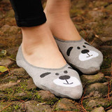 cute harajuku print cat/rabbit/bear socks women summer korean animal funny socks girl low cut ankle socks invisible slippers