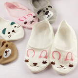 cute harajuku print cat/rabbit/bear socks women summer korean animal funny socks girl low cut ankle socks invisible slippers