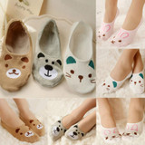 cute harajuku print cat/rabbit/bear socks women summer korean animal funny socks girl low cut ankle socks invisible slippers