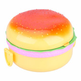 Cute Hamburger Double Tier Bento Lunchbox Burger Box Children School Food Container Tableware Set with Fork Kids Christmas Gift