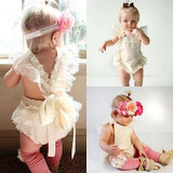 Cute Floral Toddler Baby Girls Romper Sleeveless Cotton Lace Ruffle Jumpsuit Sunsuit Clothes