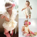 Cute Floral Toddler Baby Girls Romper Sleeveless Cotton Lace Ruffle Jumpsuit Sunsuit Clothes