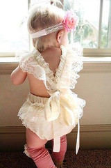 Cute Floral Toddler Baby Girls Romper Sleeveless Cotton Lace Ruffle Jumpsuit Sunsuit Clothes