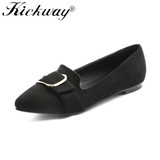 Kickway Plus Size 34-47 New Arrival 2018 Spring and Autumn Women's Loafers Loafers Women Flat Heel Shoes Boat Shoes Casual shoes