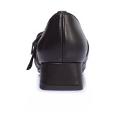 Kickway Cow Leather Shoes Woman Genuine Leather Square Toe Thick Med Heel Dress Shoes Women Buckle Fashion Mary Jane Shoes