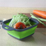 KHGDNOR 2pcs/set Foldable Strainer Basket Collapsible Colander Sets Square Shape Fruit Vegetable Washing Drainer Kitchen Baskets