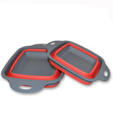 KHGDNOR 2pcs/set Foldable Strainer Basket Collapsible Colander Sets Square Shape Fruit Vegetable Washing Drainer Kitchen Baskets