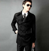 Khaki teenage new arrival slim sexy trench coat men fashion mens medium-long trench coat classic outerwear plus size S - 9XL