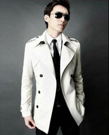 Khaki teenage new arrival slim sexy trench coat men fashion mens medium-long trench coat classic outerwear plus size S - 9XL