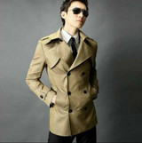 Khaki teenage new arrival slim sexy trench coat men fashion mens medium-long trench coat classic outerwear plus size S - 9XL