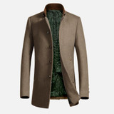 Khaki Turtleneck Casual Men Winter Coat Jacket Wool &amp; Blend Coats 2017 thickening Cashmere Mens Coats Overcoats Plus Size