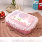 Keythemelife Portable Microwave Non-slip Bento Lunch Bowl 5+1 Food Container Storage Box with Soup Bowl Children Gift CA
