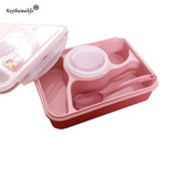 Keythemelife Portable Microwave Non-slip Bento Lunch Bowl 5+1 Food Container Storage Box with Soup Bowl Children Gift CA