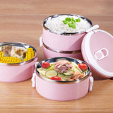 Keythemelife Japanese Lunch boxs Thermo Food containers for Kids Thermal Bento Lunchbox Platic PP+304 Stainless Steel E1