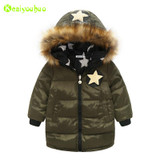 KEAIYOUHUO Baby Boys Jacket 2017 Winter Jacket For Boys Coat Kids Warm Hooded Thicken Cotton Outerwear Coat Children Clothes