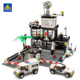 KAZI Toy City Building Blocks DIY Police Station Prison Figures Enlighten Bricks Blocks Toy For Kids Compatible Legoed City Toys