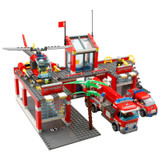 KAZI New 774pcs City Fire Station Truck Helicopter Firefighter minis Building Blocks Bricks Toys brinquedos toys for children KAZI New 774pcs City Fire Station Truck Helicopter Firefighter minis Building Blocks Bricks Toys brinquedos toys for children