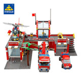 KAZI 8051 Building Blocks Fire Station Model Building Blocks 774+pcs Bricks Block ABS Plastic Educational Toys For Children