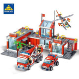 KAZI 8051 Building Blocks Fire Station Model Building Blocks 774+pcs Bricks Block ABS Plastic Educational Toys For Children