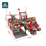 KAZI 8051 Building Blocks Fire Station Model Building Blocks 774+pcs Bricks Block ABS Plastic Educational Toys For Children