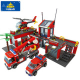 KAZI 8051 Building Blocks Fire Station Model Building Blocks 774+pcs Bricks Block ABS Plastic Educational Toys For Children