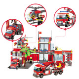 KAZI 8051 Building Blocks Fire Station Model Building Blocks 774+pcs Bricks Block ABS Plastic Educational Toys For Children