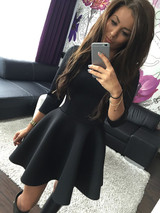 KAYWIDE Fashion Women's 3/4 Sleeve Sexy Spring Women Dress Bodycon Ruffles O Neck Office Dresses Ladis Empire Vestidos