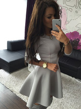 KAYWIDE Fashion Women's 3/4 Sleeve Sexy Spring Women Dress Bodycon Ruffles O Neck Office Dresses Ladis Empire Vestidos