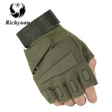 Richyuan Army Tactical Gloves Man Full Finger Gloves Military Police Safety Gloves Speed dry Anti-Slippery Leather Gloves Winter
